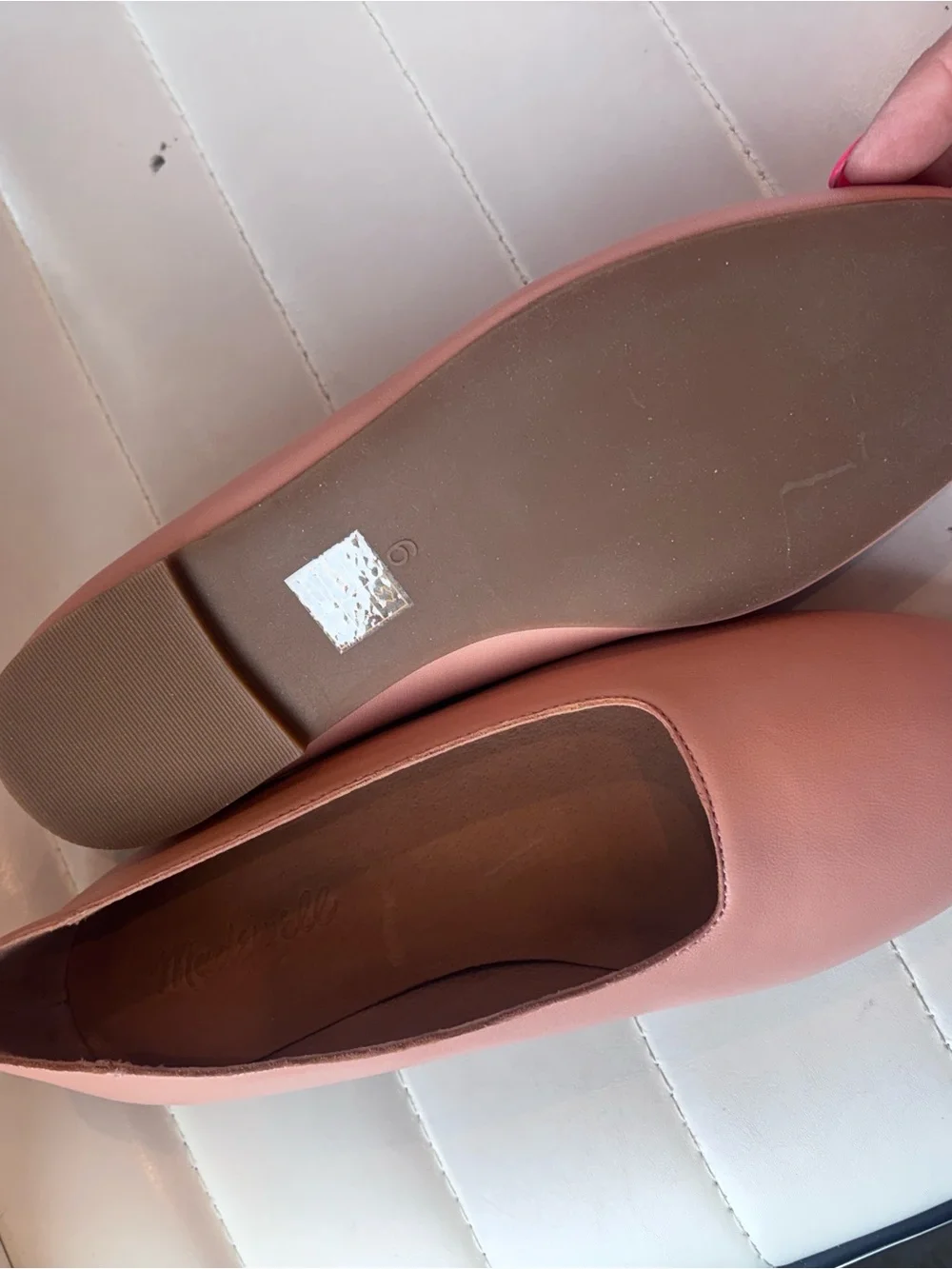 Madewell Square Tor Flats Size 6- Coral